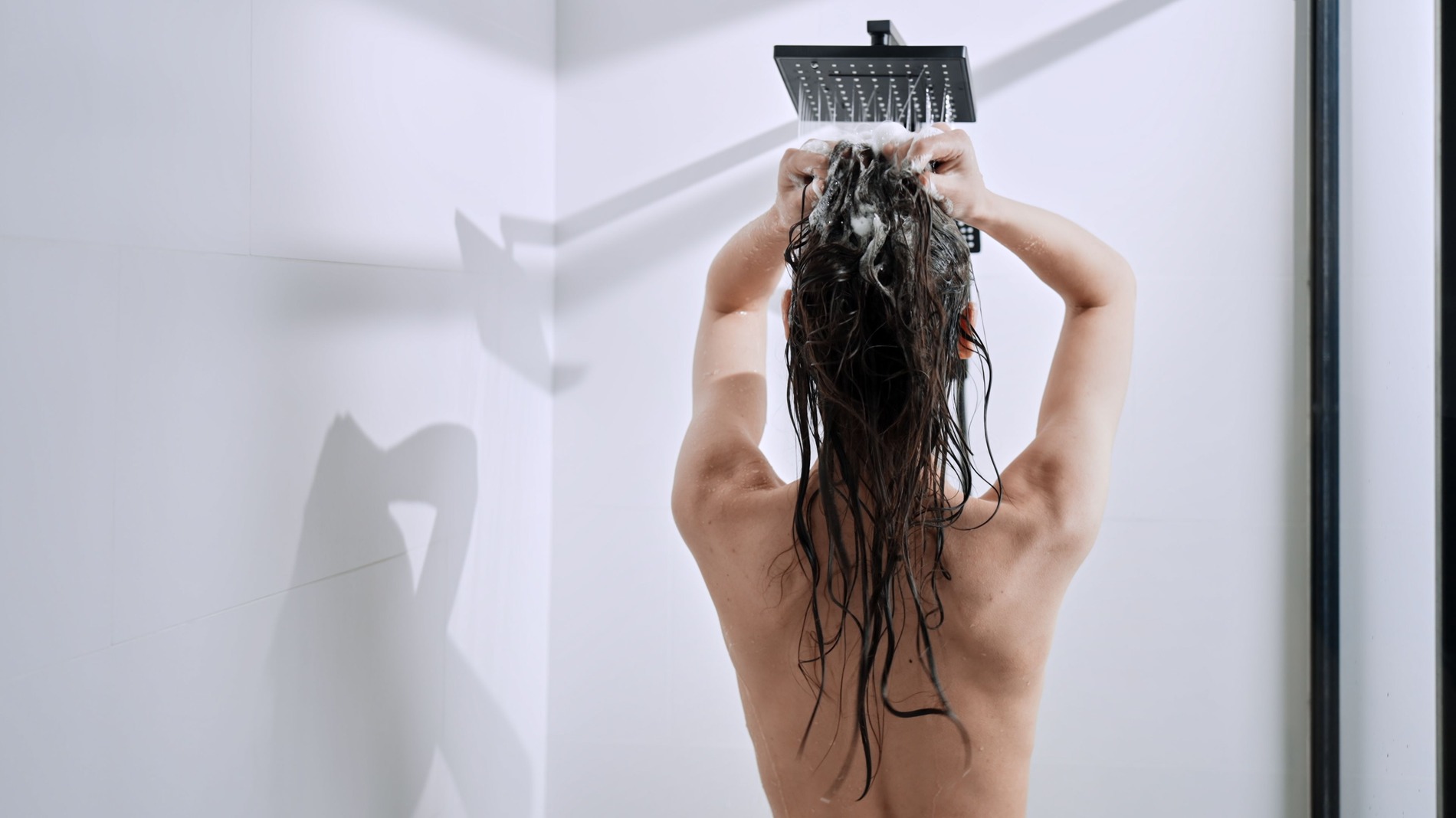 woman in the shower