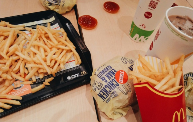 Burger and fries