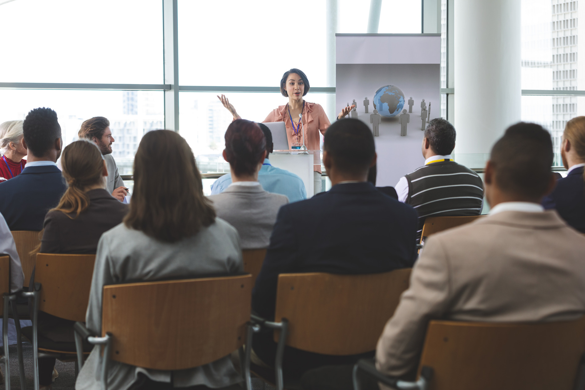 person at a seminar
