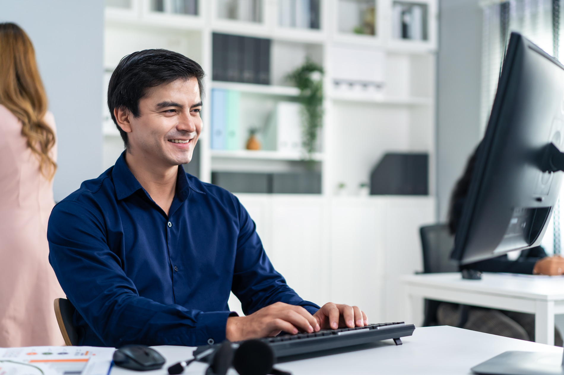 a man in an office