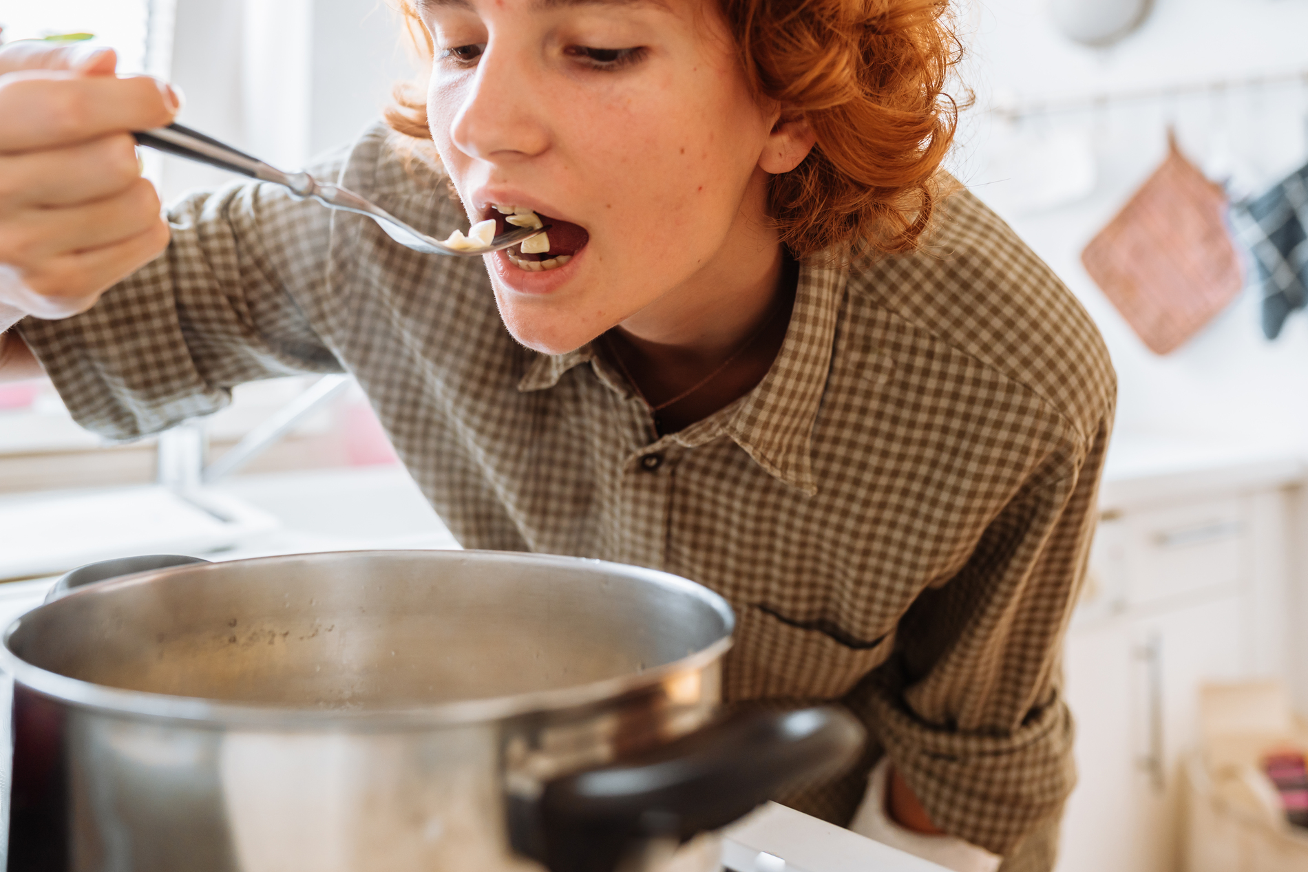 person taking a bite