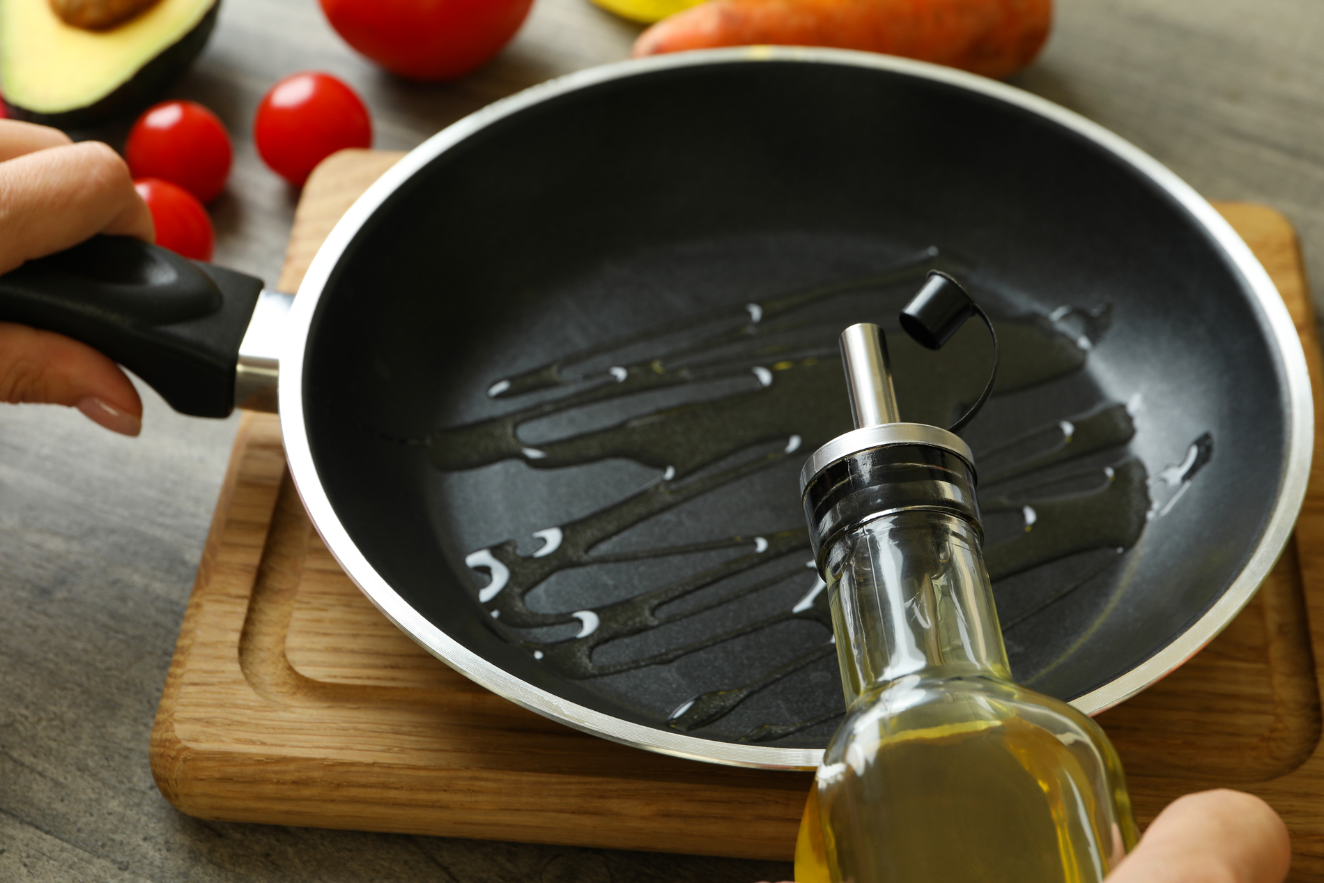 oil in a pan