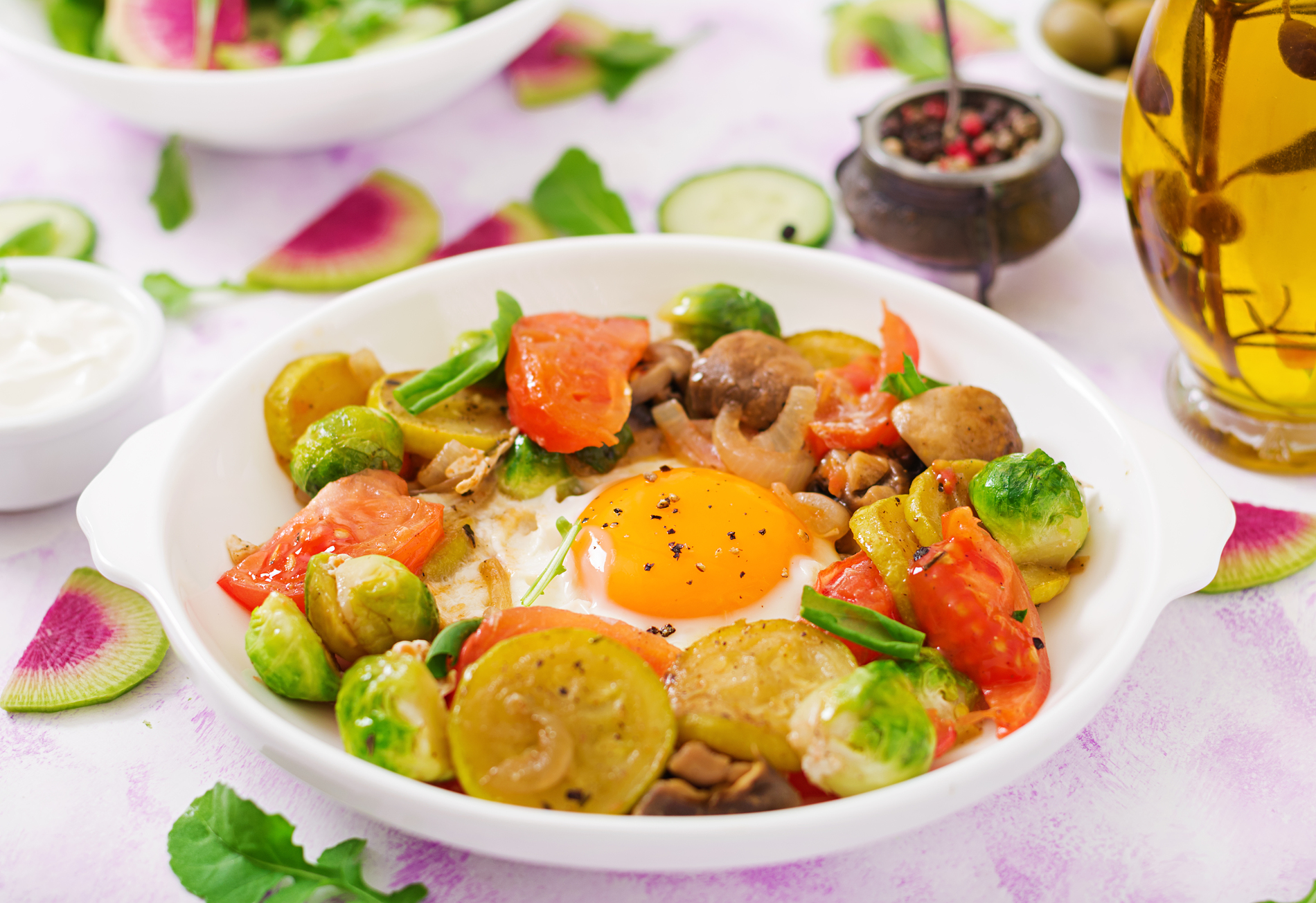Roasted Veggie and Egg Breakfast Bowl