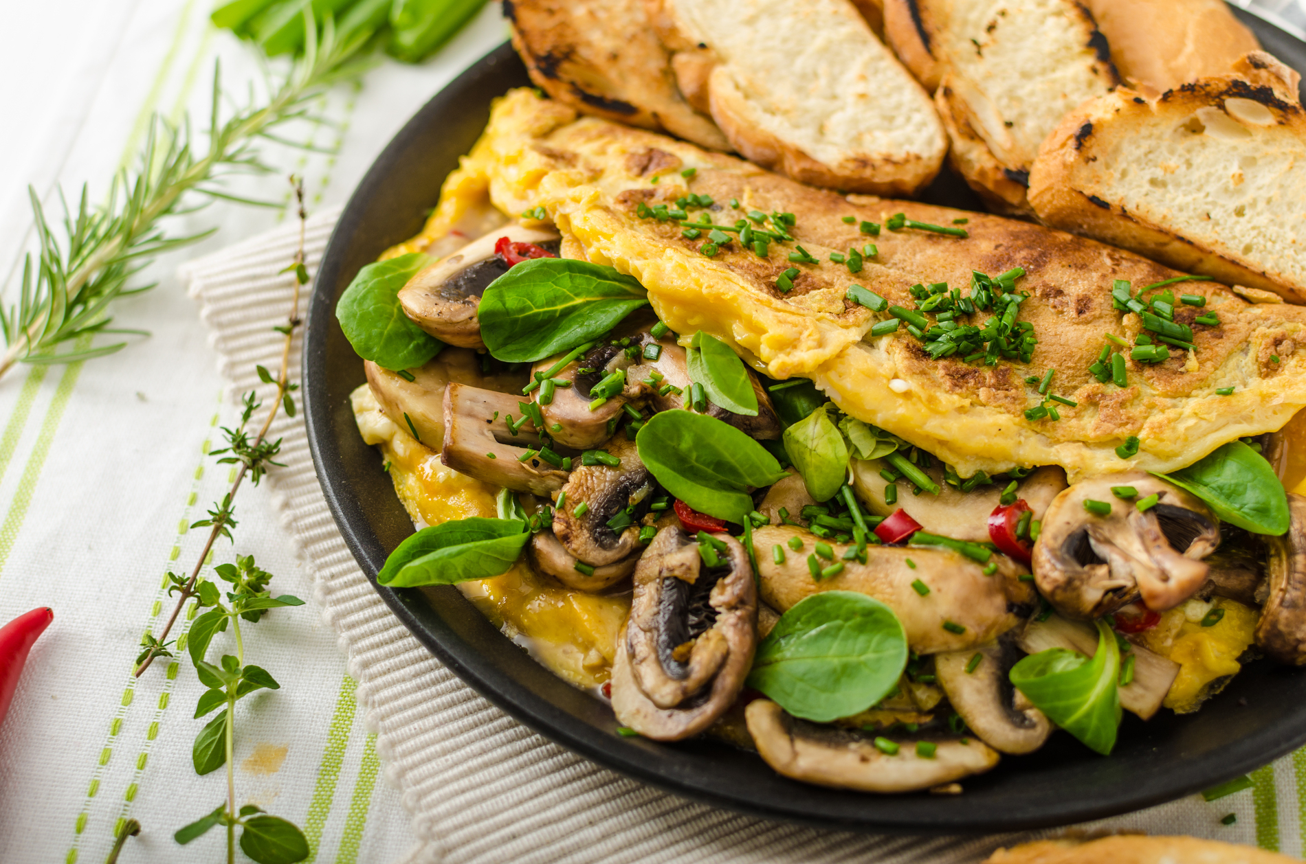 Spinach and Mushroom Omelet