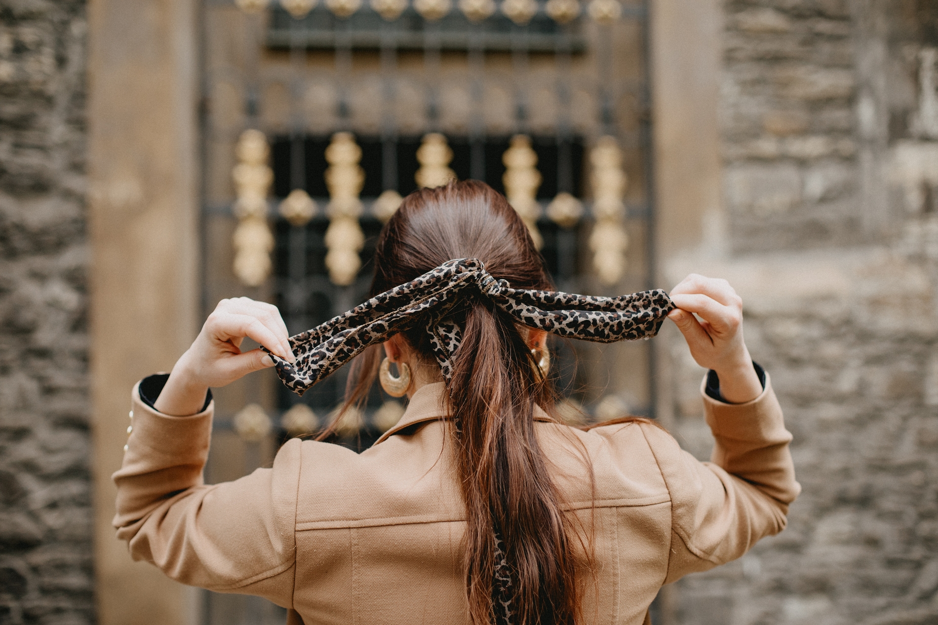 hair in a ponytail