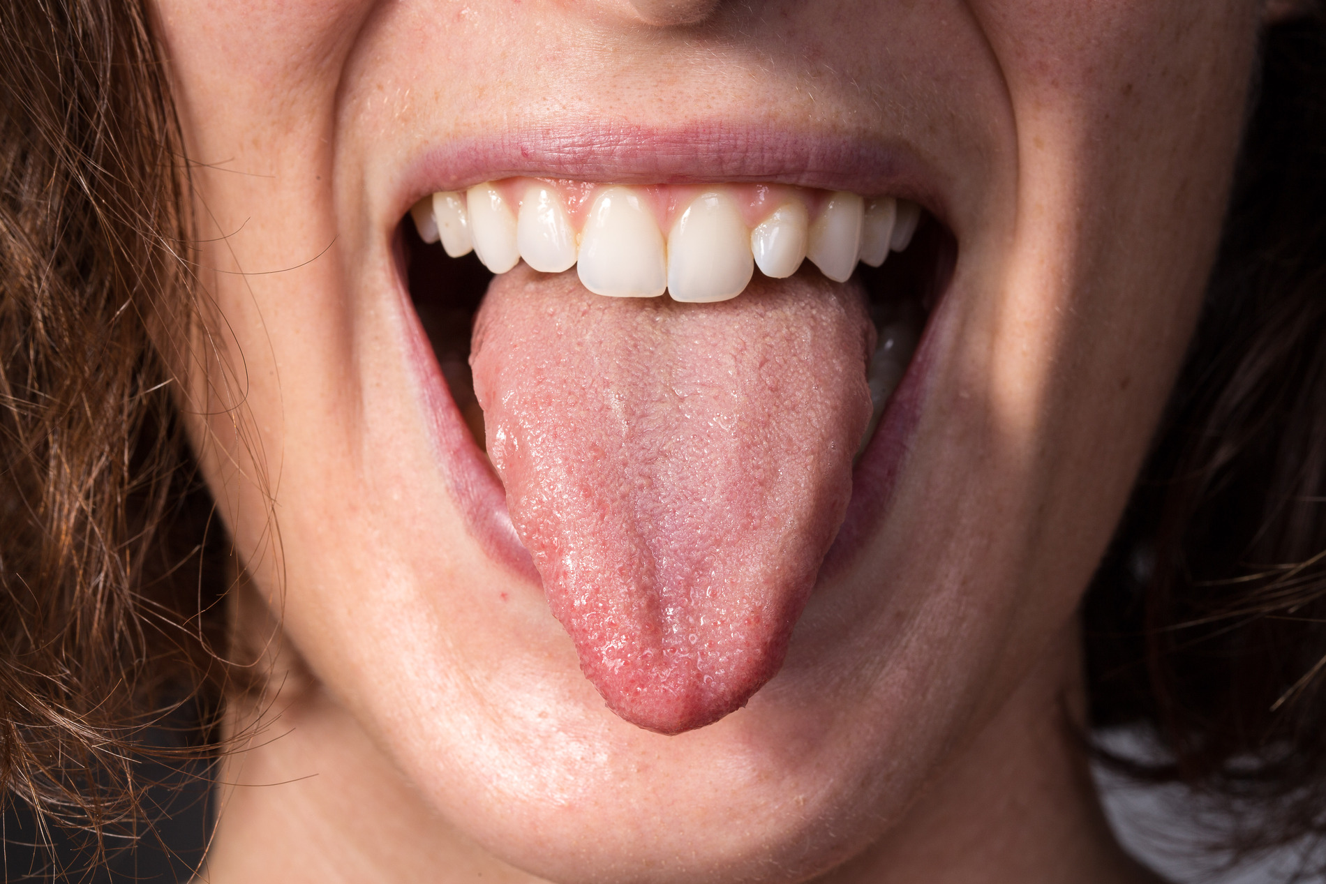 woman sticking her tongue out