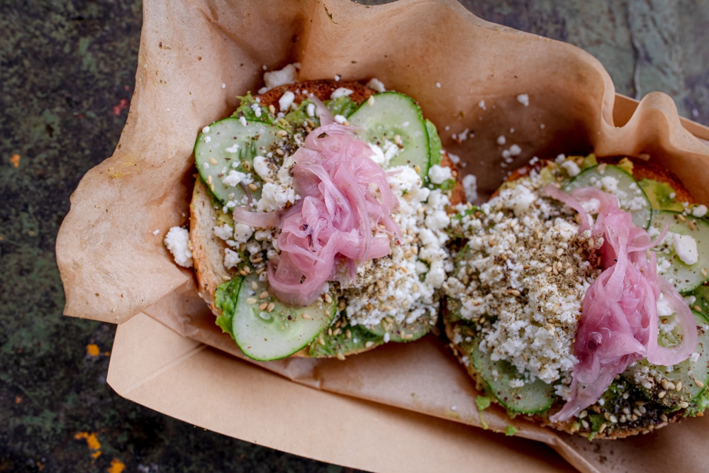 Cucumber Slices with Everything Bagel Seasoning