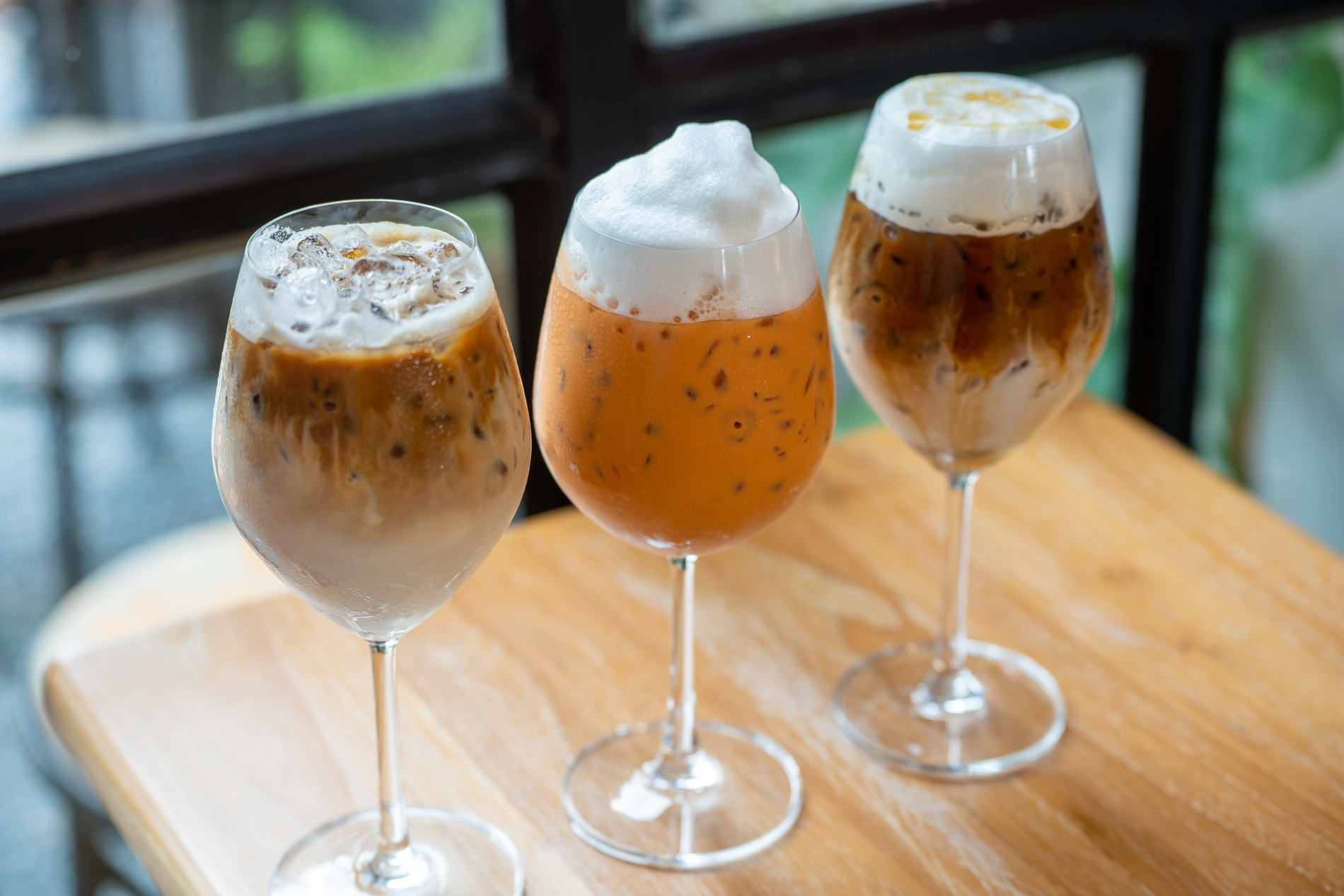 Iced coffee with whipped cream