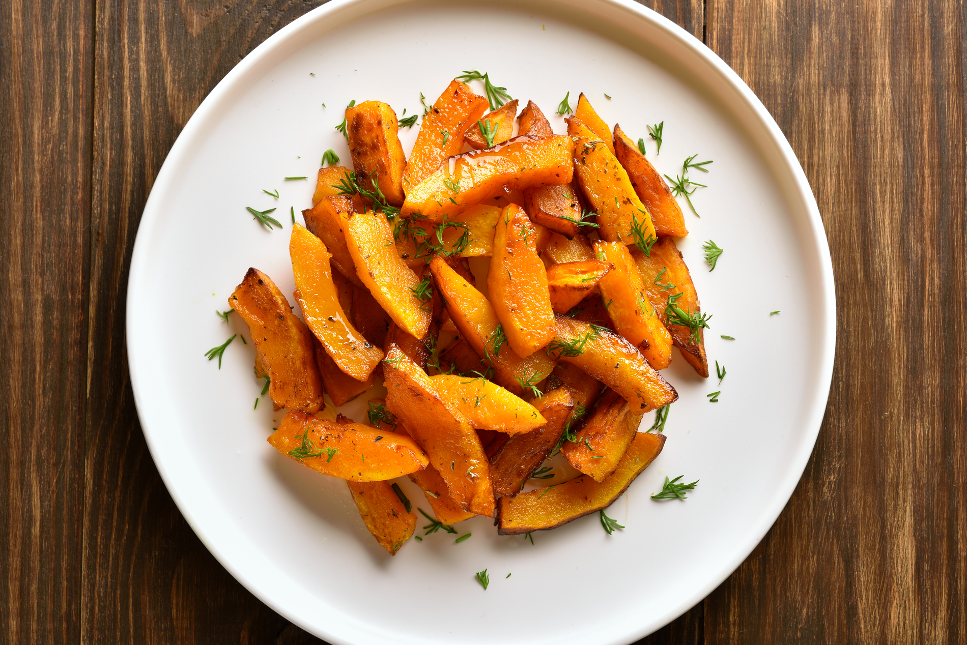 Baked sweet potato slices