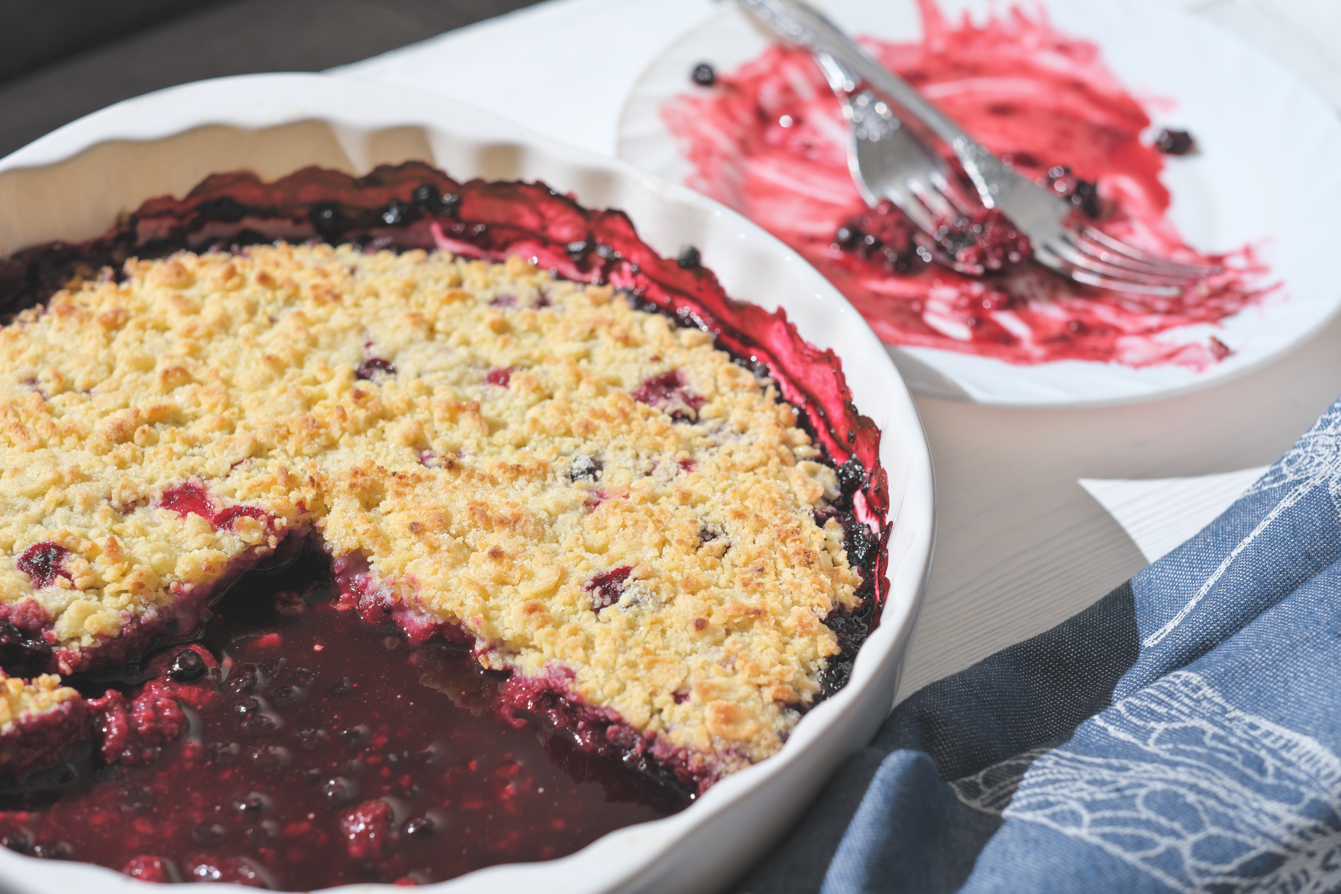 Red, White, and Blueberry Crumble