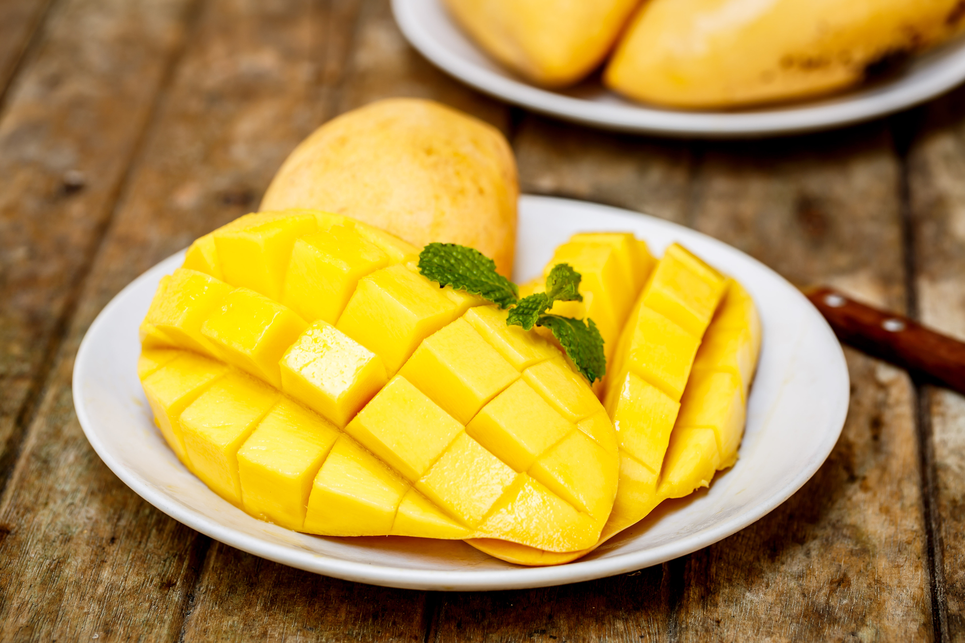 Sliced ripe mango