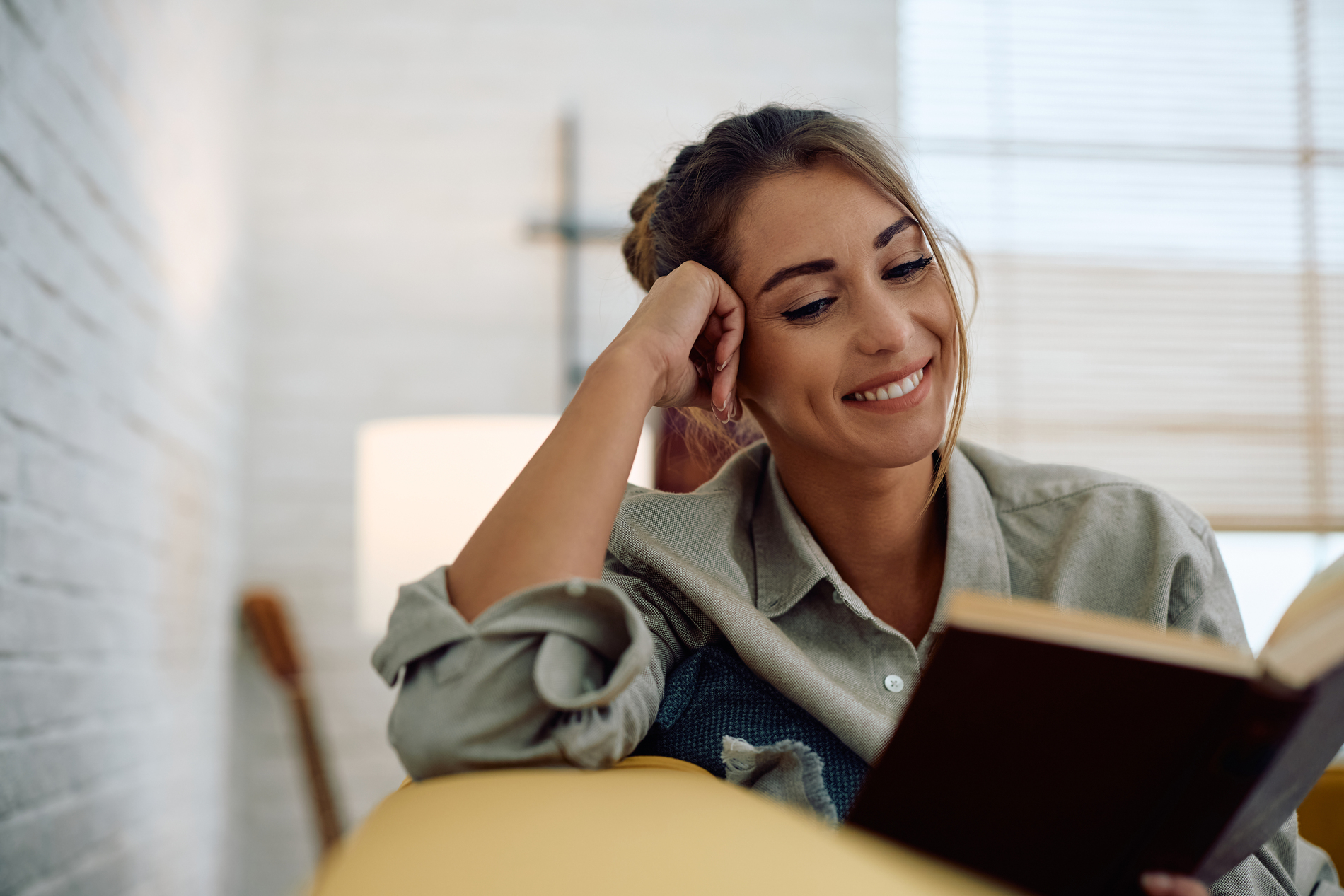 woman reading a book