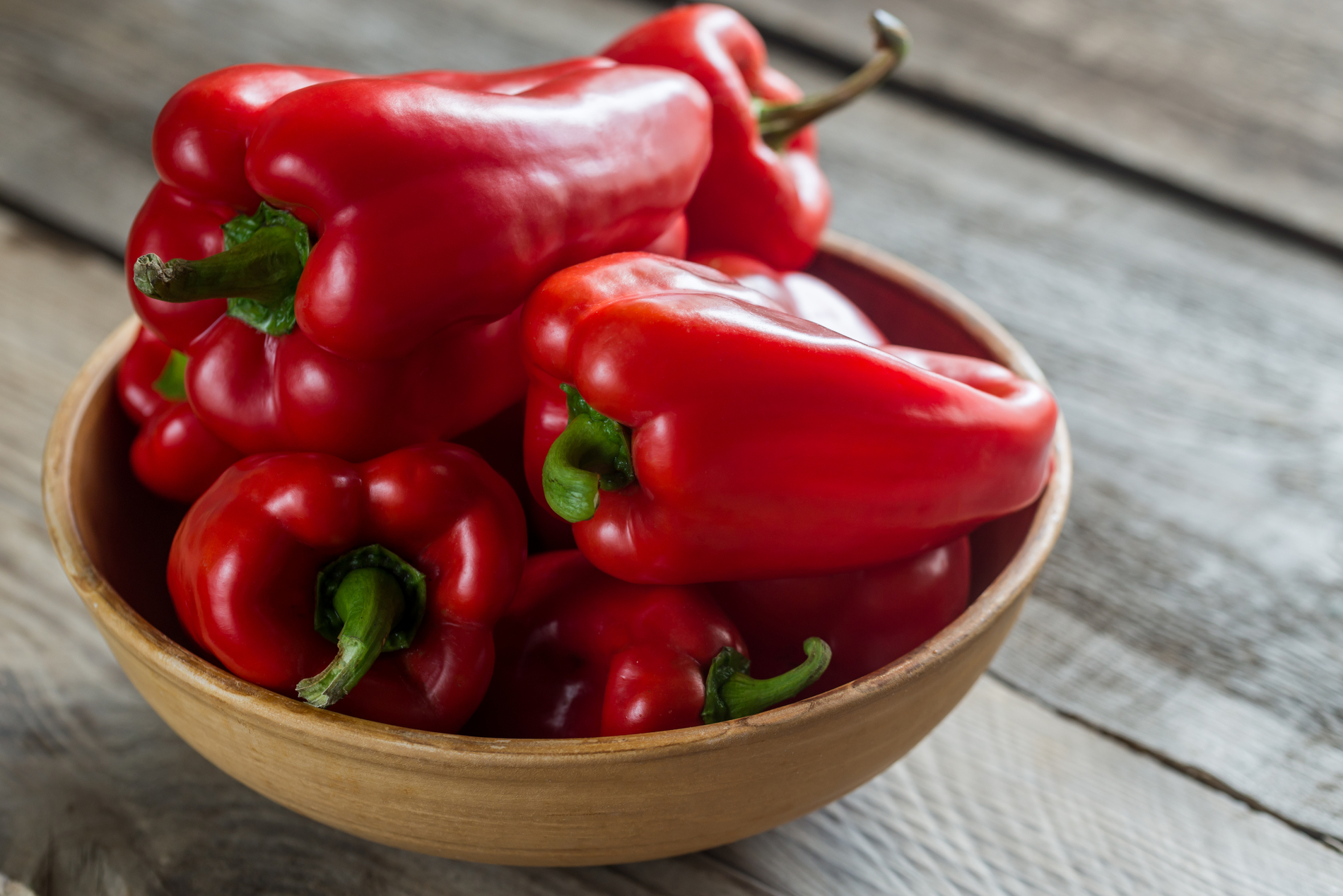 Fresh red bell peppers
