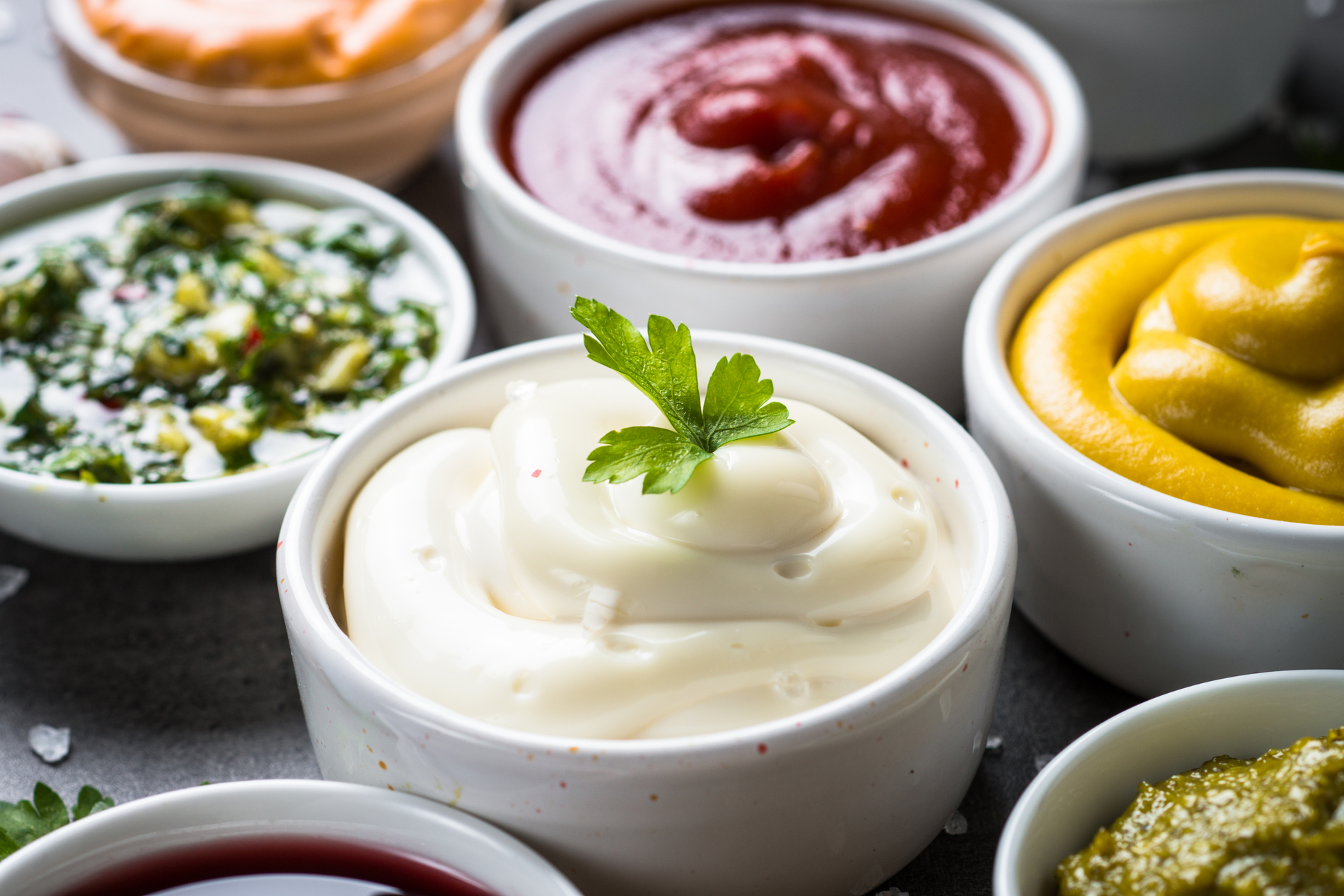 Assorted creamy sauces