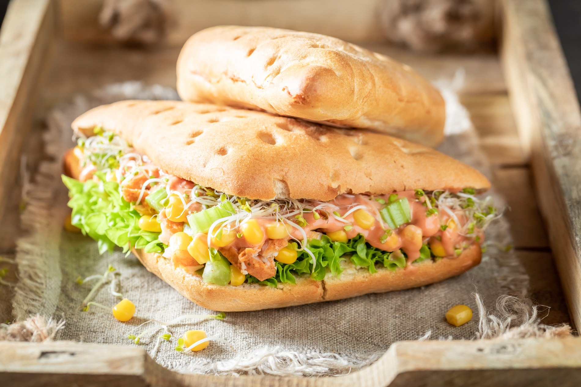 Sandwich with chickpea filling