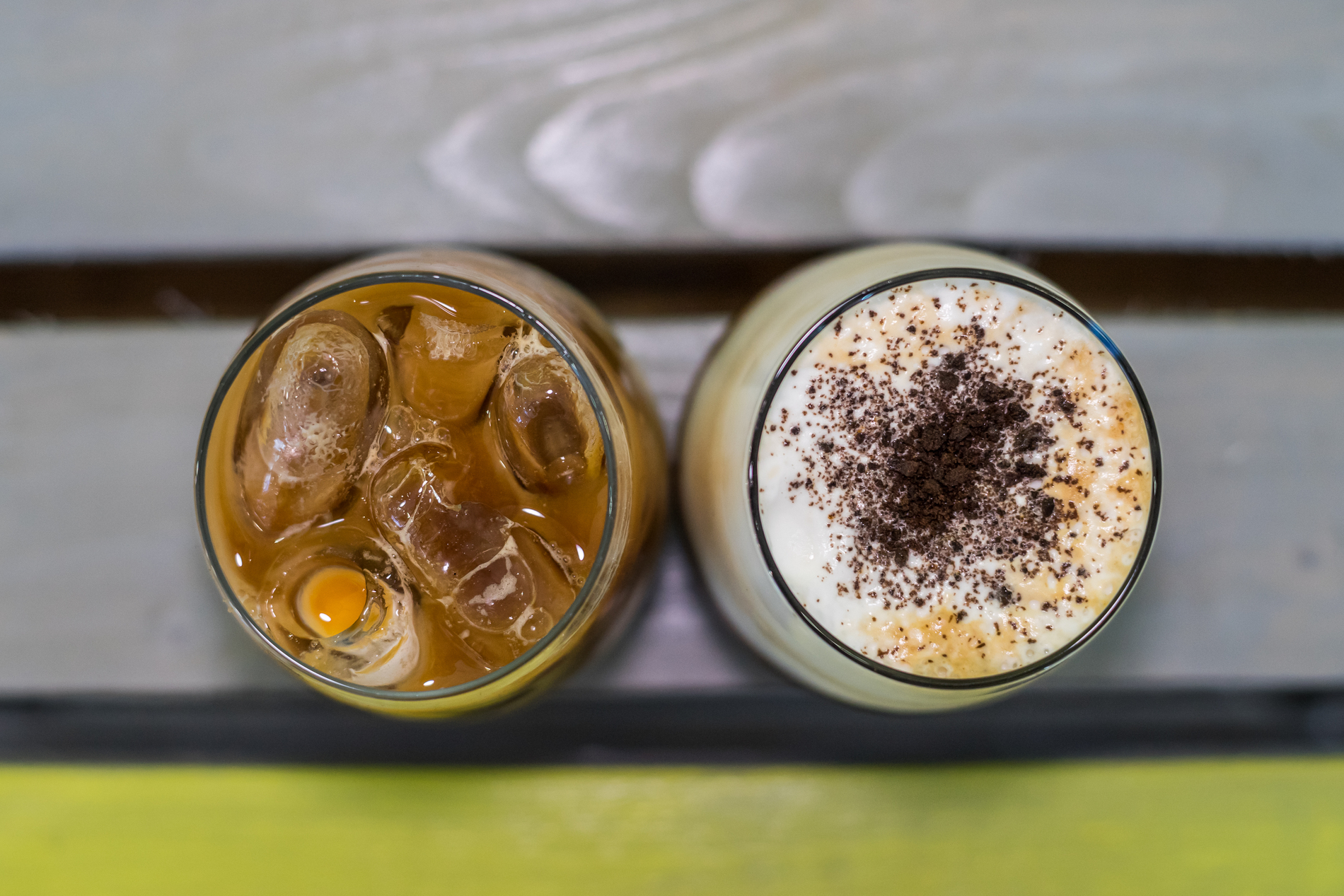 Iced coffee with cream