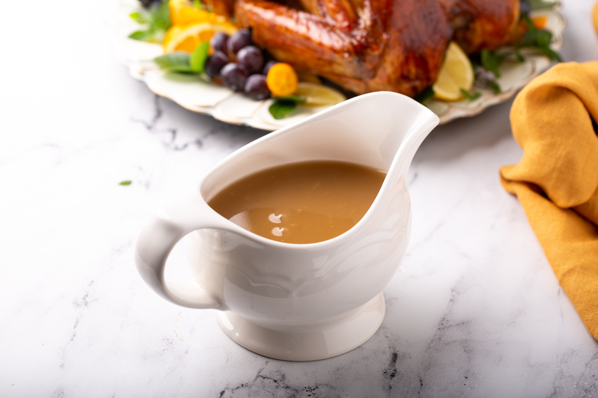 Turkey gravy in bowl