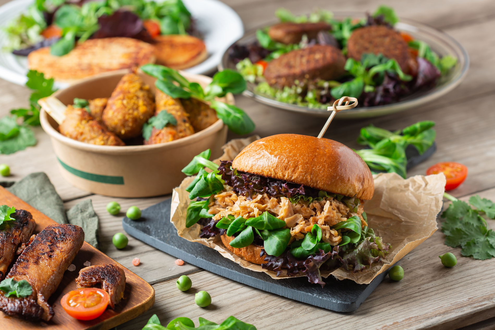 Assorted veggie burgers