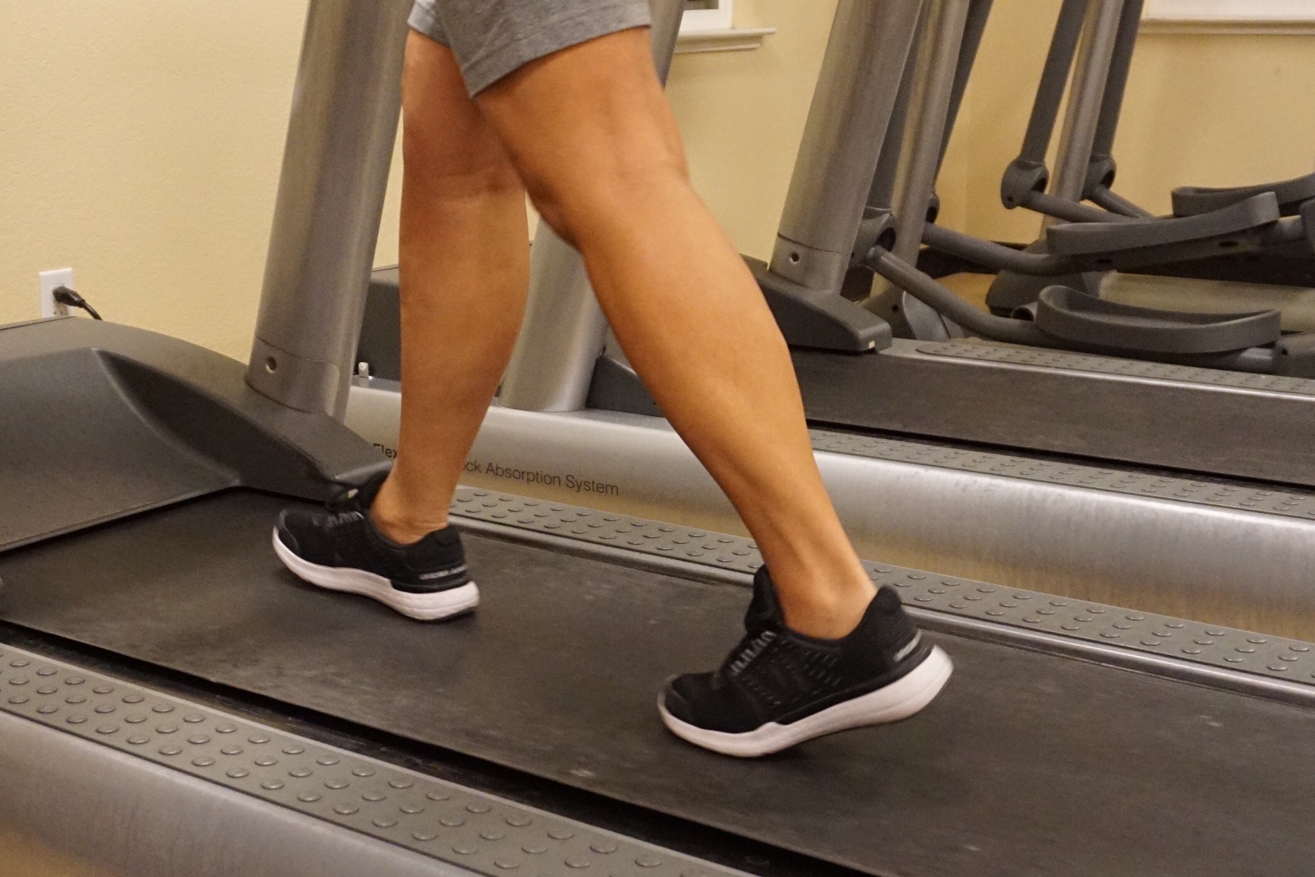 walking on a treadmill