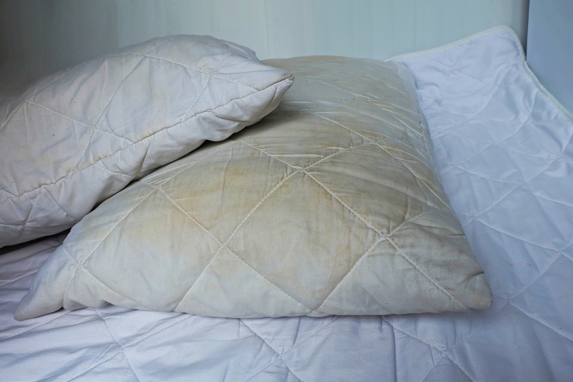 Close-up of a dirty pillow